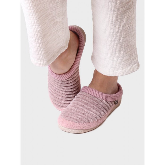 Slipper Malu. AW23 Calzado mujer candelascloset. Zapatilla de casa en fieltro y pelo sintético. Marca Toni Pons. Made in Spain.