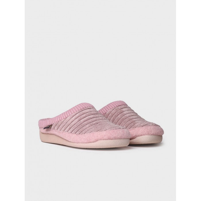 Slipper Malu. AW23 Calzado mujer candelascloset. Zapatilla de casa en fieltro y pelo sintético. Marca Toni Pons. Made in Spain.