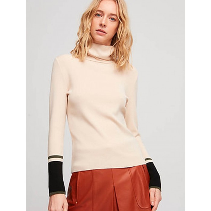 Jersey de punto Blois. Colección AW23 Aldo Martins en candelascloset. Tejido mezcla de viscosa con puños a contraste para mujer.
