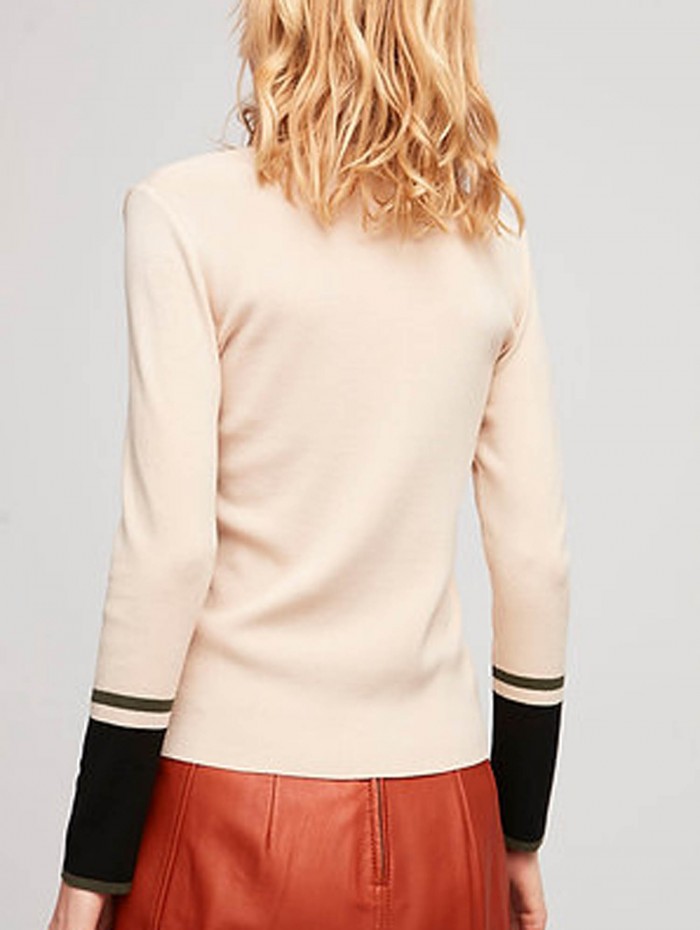 Jersey de punto Blois. Colección AW23 Aldo Martins en candelascloset. Tejido mezcla de viscosa con puños a contraste para mujer. 2