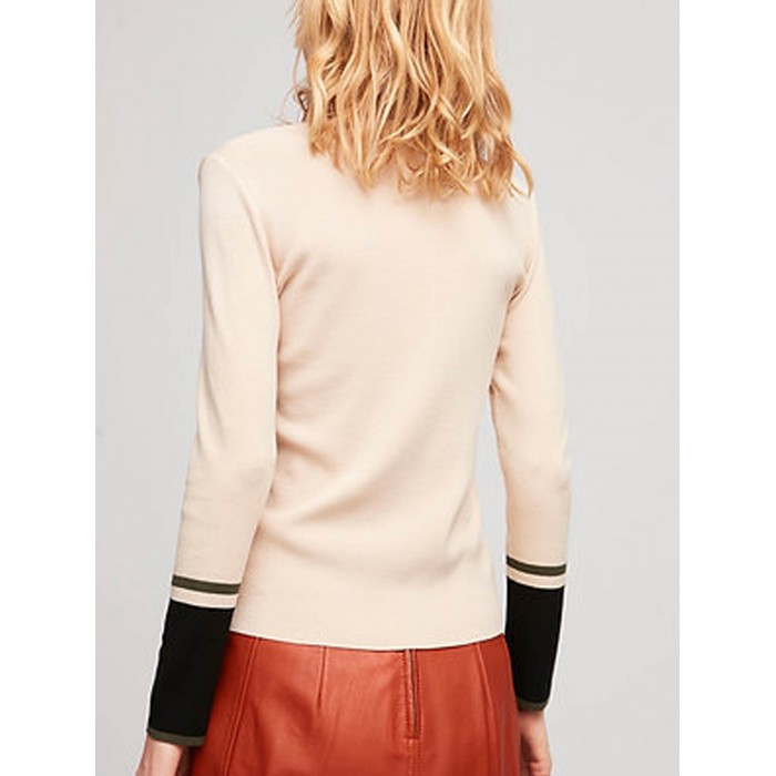 Jersey de punto Blois. Colección AW23 Aldo Martins en candelascloset. Tejido mezcla de viscosa con puños a contraste para mujer.
