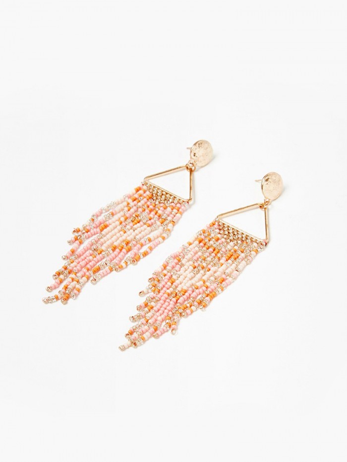 Pendientes colgantes de mujer Galeo orange. Accesorios SS24 NKN Nekane en candelascloset. Pieza metálica y abalorios multicolor. 2