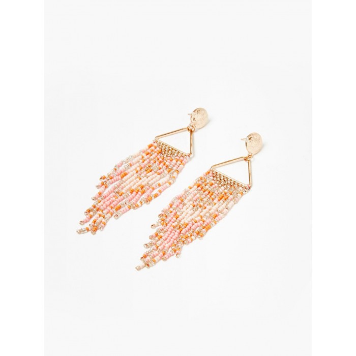 Pendientes colgantes de mujer Galeo orange. Accesorios SS24 NKN Nekane en candelascloset. Pieza metálica y abalorios multicolor.