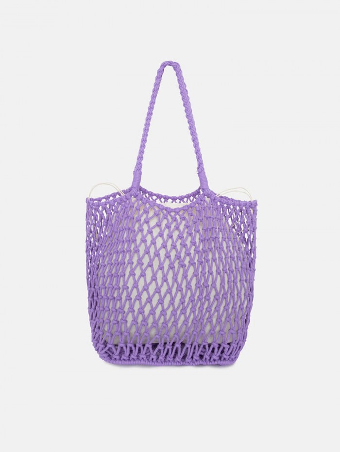 Bolso de mujer Risa Lila. Accesorios SS24 Compañía Fantástica en candelascloset. Asas largas y forro interior.