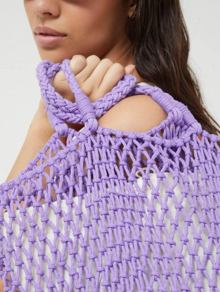 Bolso de mujer Risa Lila. Accesorios SS24 Compañía Fantástica en candelascloset. Asas largas y forro interior. 2
