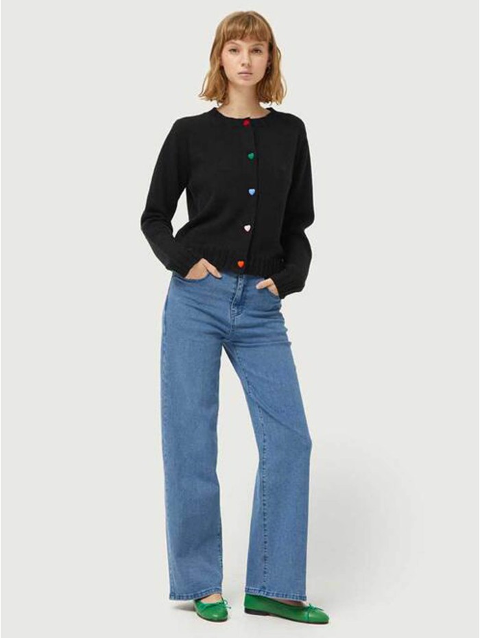 Pantalón vaquero mujer Zee. Colección AW24 Compañía Fantástica en candelascloset. Color azul, pernera recta, largo y tiro alto. 2