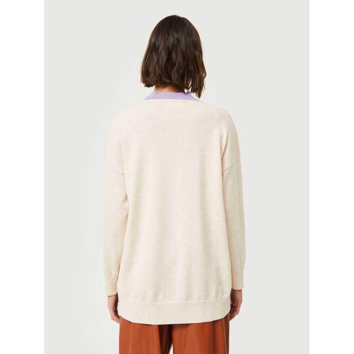 Jersey mujer Mako. Colección AW24 Compañía Fantástica en candelascloset. Punto color crudo, escote pico y manga larga.
