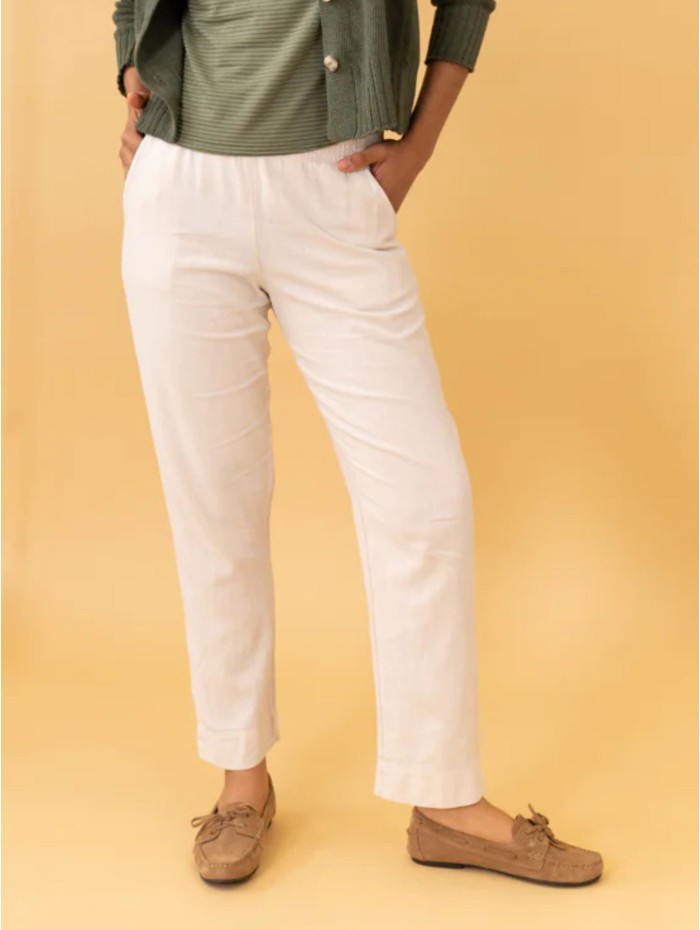 PANTALÓN FIT ECRU POEMS
