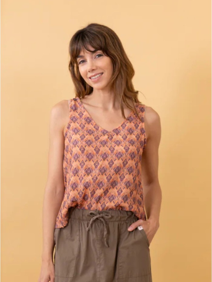 TOP SILK ETNIC CORAL POEMS