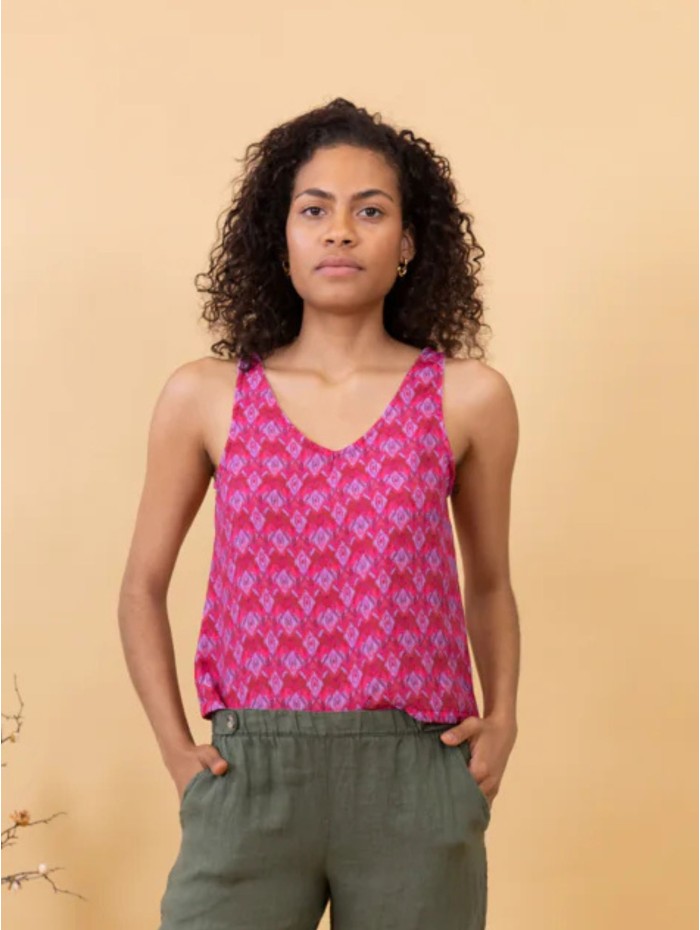 TOP SILK ETNIC PINK POEMS 2
