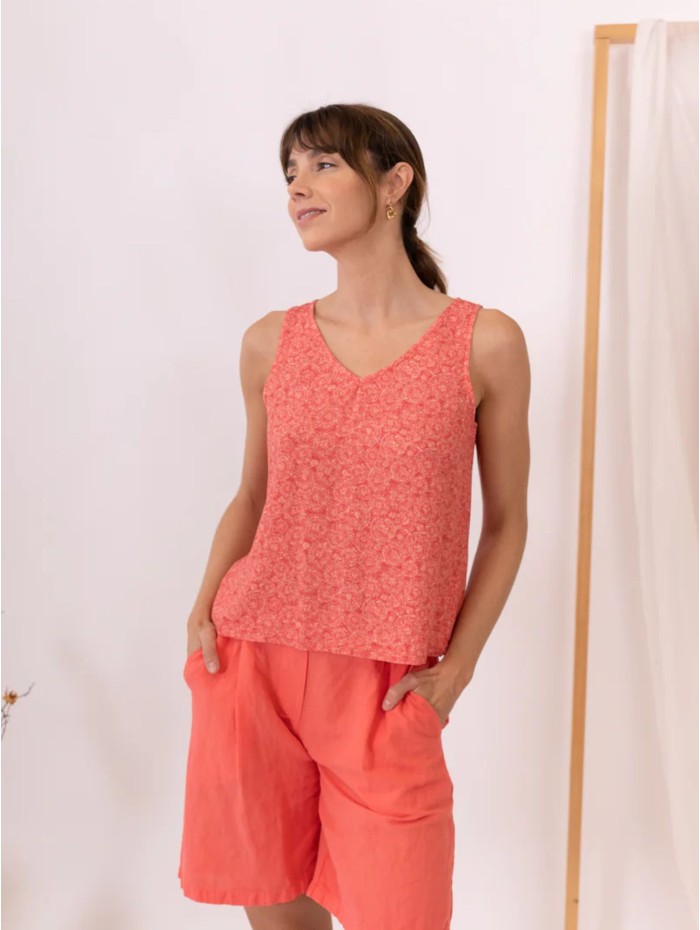 TOP SILK CIRCLE CORAL