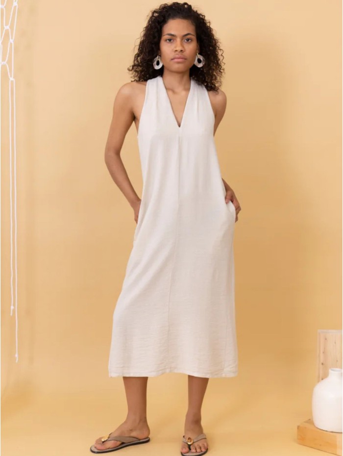 VESTIDO RIPPLE ECRU POEMS
