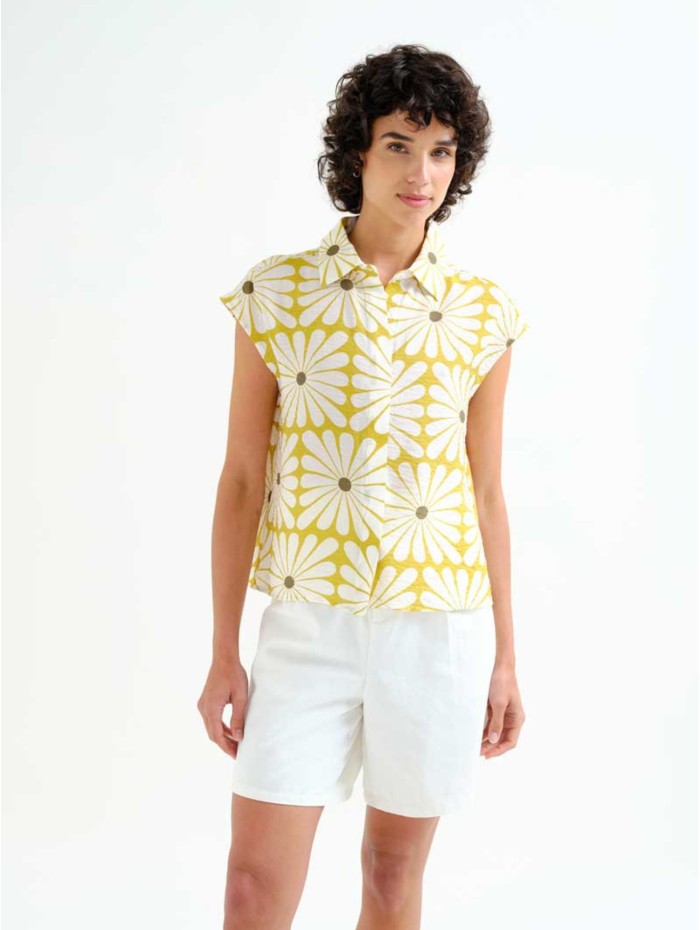 CAMISA OLIVE FLOWER...