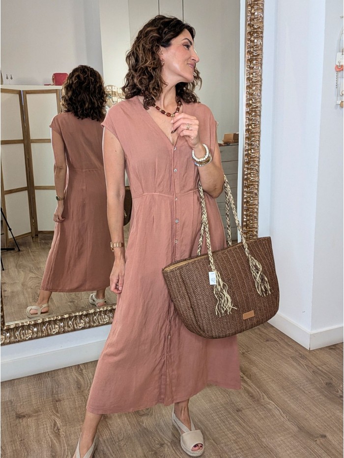 VESTIDO ATENAS CANELA