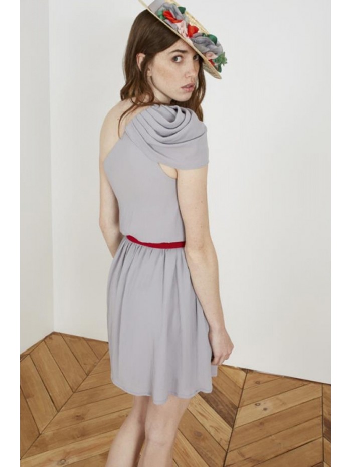 VESTIDO ASIMÉTRICO GRIS 2