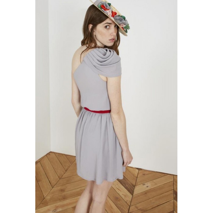 VESTIDO ASIMÉTRICO GRIS