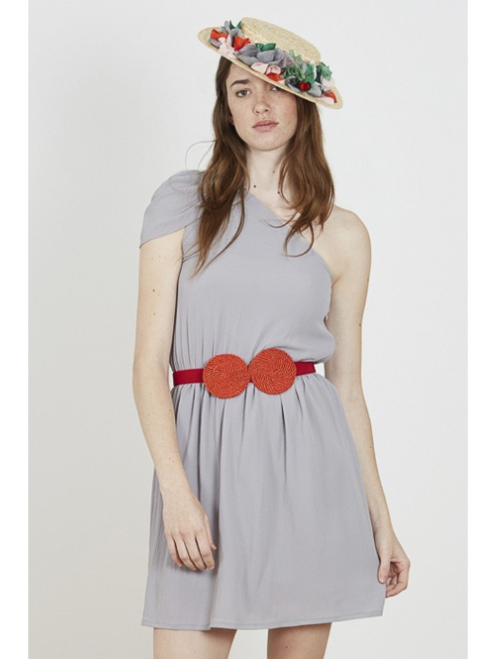 VESTIDO ASIMÉTRICO GRIS