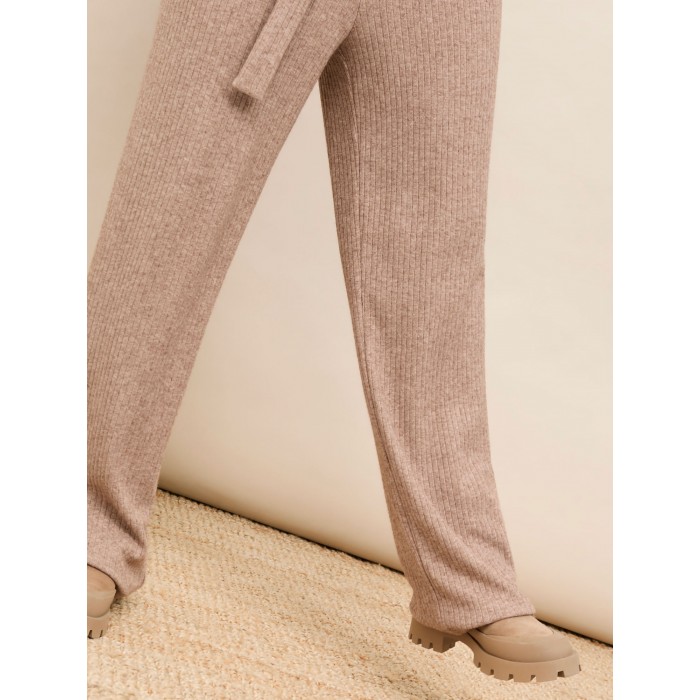 Pantalón Mima Nüd by Nekane en shop candelascloset. Tejido en canalé y cinta doble lazada para mujer.