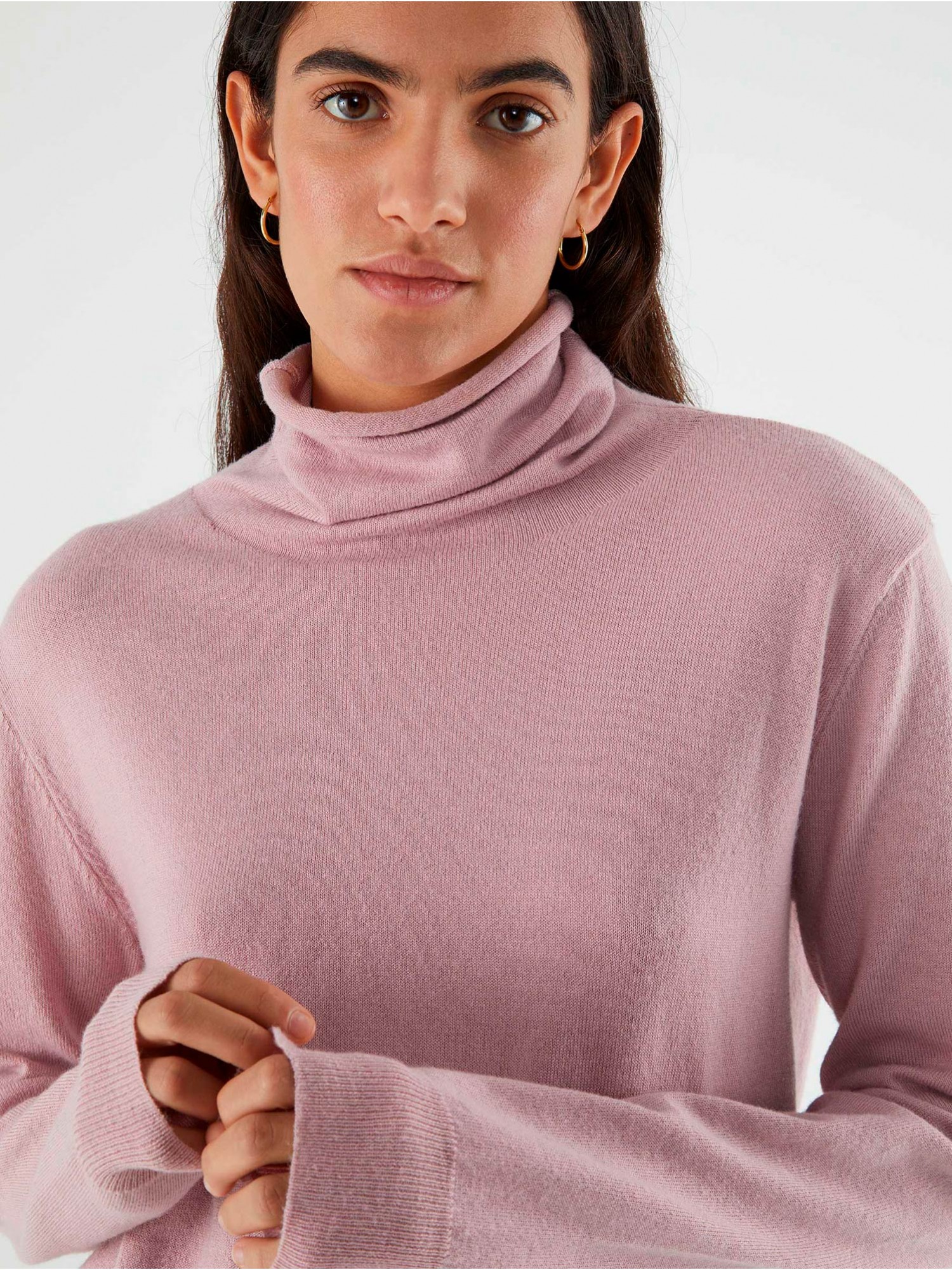 Comprar Jersey de cuello alto para mujer, suéter holgado de punto